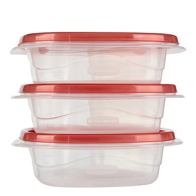 4 of 4:Bols à collation compartimentés Rubbermaid Take Along, rouge piment, 2,2 tasses, 3 unités 