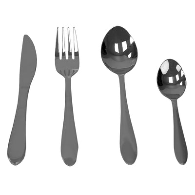2 of 2:Home Basics Sleek 16 Piece Stainless Steel Flatware Set, Silver 