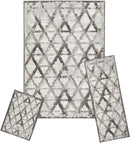1 of 14:Achim Capri 3 Piece Rug Set, Rizzy Grey, 3-Piece Set, 2x3, 2x5, 5x7 Feet 