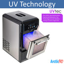 4 of 9:Arctic-Pro Ice Pellet Máquina de hielo portátil con luz ultravioleta y extracción de hielo, acero inoxidable negro 