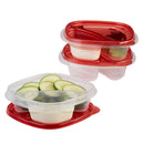 2 of 4:Bols à collation compartimentés Rubbermaid Take Along, rouge piment, 2,2 tasses, 3 unités 