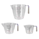 4 of 12:Ensemble de 3 tasses à mesurer en plastique Home Basics avec poignée en caoutchouc, transparent 