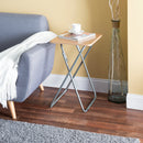 5 of 7:Home Basics Multi-Purpose Foldable Table, Natural, 19x15x26 Inches 