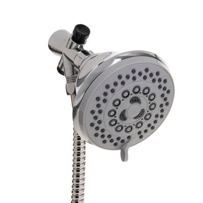 4 of 4:Bath Bliss - Cabezal de ducha doble de lujo con 5 funciones, gris 