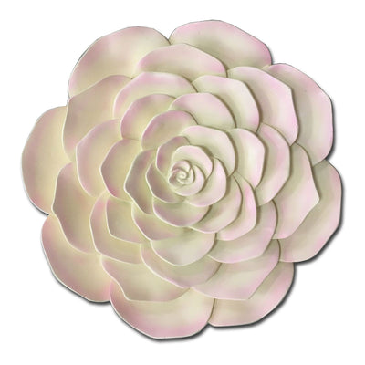 1 of 1:Premius Resin Two Tone Smooth Pastel Floral Wall Decor, Pink, 12 Inches 