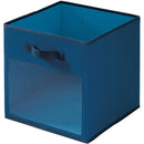 2 of 4:iDesign Fabric Storage Cube Bin With Clear Window, Blue, 13x13x13 Inches 