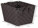6 of 6:Panier de rangement tissé en polyester Home Basics, marron, taille moyenne, 30,5 x 25,4 x 20,3 cm 