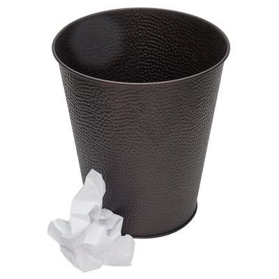 2 of 3:Home Basics Hammered Steel 5 Liter Waste Bin, Bronze 