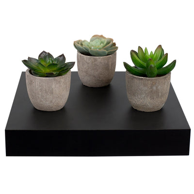 3 of 5:Home Basics Decorative Square Wood Floating Shelf, Black, 9x9x1.5 Inches 