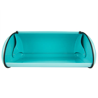 3 of 6:Home Basics Panera de acero con tapa enrollable, turquesa 