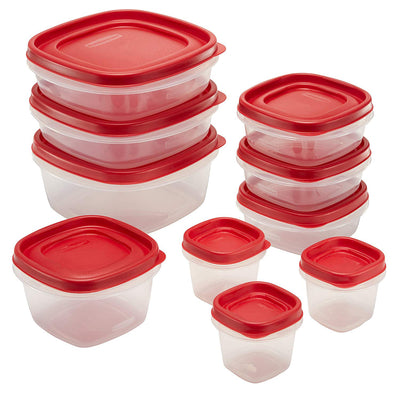 3 of 5:Rubbermaid Easy Find Lids Food Storage Containers 20-Piece Set, Red 