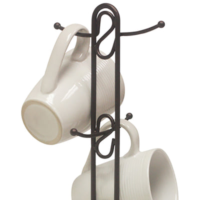 3 of 6:Home Basics Scroll Collection Mug Tree Holder, Rustic Bronze 