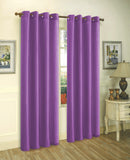 1 of 1:Panneau de fenêtre à œillets en fausse soie Melanie, violet, 55 x 63 pouces 