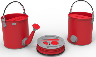 4 of 4:ColourWave Collapsible 2-In-1 Watering Can Bucket, 7-Liter, Red Hot 