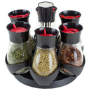 1 of 4:Home Basics Contemporary Gourmet Revolving 6-Jar Spice Rack, Black 