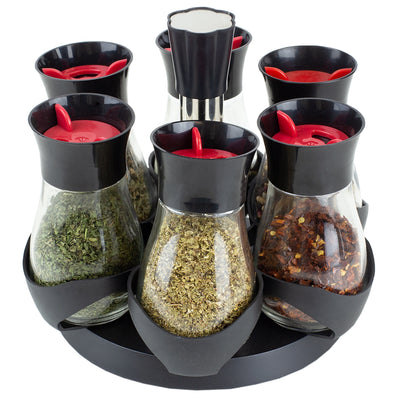 1 of 4:Home Basics Contemporary Gourmet Revolving 6-Jar Spice Rack, Black 