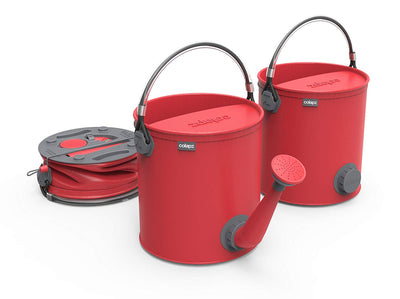 1 of 4:ColourWave Collapsible 2-In-1 Watering Can Bucket, 7-Liter, Red Hot 