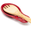 2 of 4:Home Basics Cast Iron Basket Weave Design Spoon Rest, Red, 7.5x3.5x1.3 Inches 