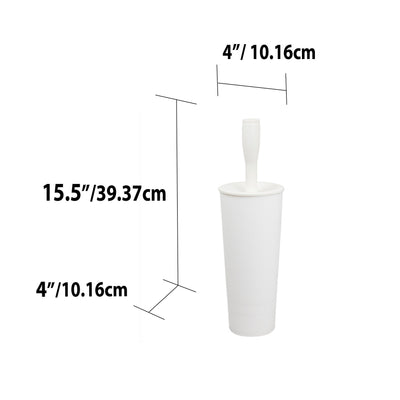 7 of 7:Home Basics Plastic Tapered Toilet Brush And Holder, White, 4x15 Inches 