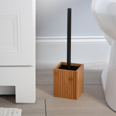 2 of 4:Brosse de toilette carrée en bambou Oslo de Bath Bliss 