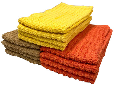 2 of 2:Paquete de 12 trapeadores de cocina Premius, 100 % algodón, multicolor, 16 x 19 pulgadas 