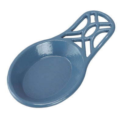 2 of 10:Repose-cuillère en fonte Home Basics Iris Collection, bleu ardoise 