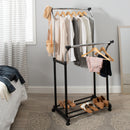 2 of 4:Neu Home Double Adjustable Garment Rack, Black, 67x33x21 Inches 