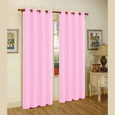 1 of 1:Panel de ventana con 8 ojales de seda sintética Melanie, rosa, 55 x 95 pulgadas 