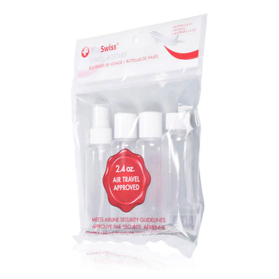 2 of 2:Bio Swiss 4-Pack Reusable Plastic Travel Bottles, Clear, 2.4 Ounces 