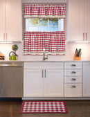 2 of 3:Tapete decorativo antifatiga Buffalo Check, borgoña-blanco, 18 x 30 pulgadas 