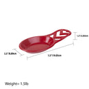 8 of 8:Home Basics Cast Iron Chevron Design Spoon Rest, Red, 7.5x3.5x1.3 Inches 