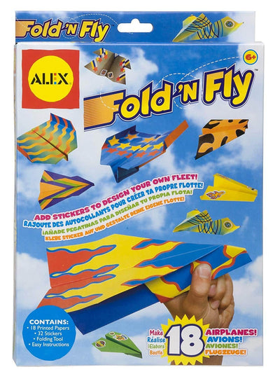 1 of 5:ALEX Fold N Fly Printed Paper Airplanes Kit, Makes 18 Planes, Ages 6+ 