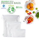 3 of 4:Détails de la cuisine : lot de 3 sacs réutilisables en maille de coton désinfectés 