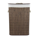 2 of 4:Home Basics Cesta rectangular de bambú, marrón, 16 x 12 x 23 pulgadas 