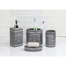 2 of 4:Ensemble d'accessoires de bain Home Basics en céramique, 4 pièces, gris 