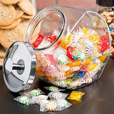 2 of 3:Anchor Hocking Glass Penny Candy Jar with Chrome Cover, 1/2 Gallon 