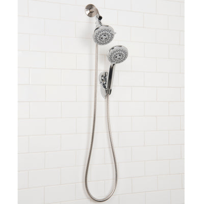 2 of 4:Bath Bliss - Cabezal de ducha doble de lujo con 5 funciones, gris 