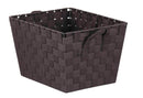 1 of 6:Panier de rangement tissé en polyester Home Basics, marron, taille moyenne, 30,5 x 25,4 x 20,3 cm 
