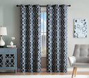 1 of 1:Montana 2-Pack Woven Jacquard Grommet Window Panels, Blue, 76x84 Inches 