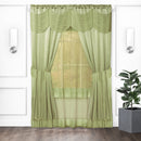 1 of 1:Ensemble de 6 fenêtres Halley Satin avec cantonnière autrichienne, sauge, 56 x 84 pouces 