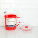 6 of 7:Home Basics Microwaveable Soup Mug With Vented Lid, Red, 24 Ounces 