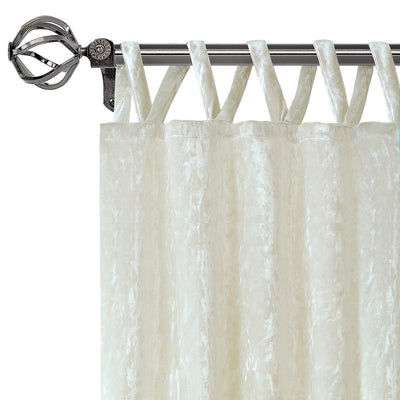 5 of 6:Rideau de fenêtre en peluche à pattes croisées Harper, blanc crème, 127 x 213 cm 