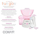 7 of 7:True Glow by Conair Moisturizing Mist Facial Sauna System, Pink-Cream 