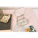 4 of 4:Accueil Détails Boîte à souvenirs vintage en verre en forme de losange avec fond miroir, argentée 