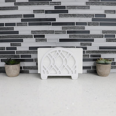 5 of 8:Porte-serviettes en fonte Home Basics, collection Iris, blanc 