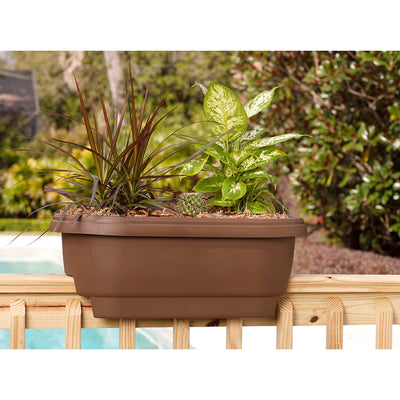 4 of 5:Bloem Grow Off The Ground Deck Rail Planter, Terracotta, 23.9x11.9x9 Inches 