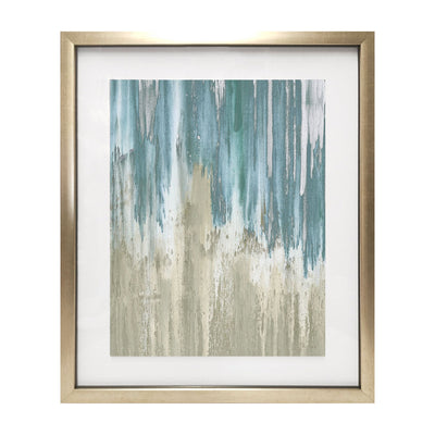 1 of 1:Tableau mural flottant abstrait Premius Simple Move, bleu-beige, 43 x 53 cm 