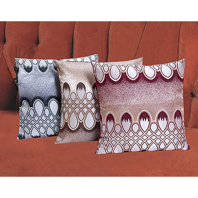 2 of 2:Emblem Decorative Cushion Cover, Burgundy, 18x18 Inches 