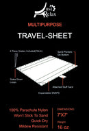 4 of 5:Just Relax Parachute Nylon Multipurpose Travel Sheet, Blue-White, 7x7 Feet 