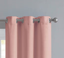 2 of 2:Angela 2-Pack Ribbed Textured Blackout Grommet Window Panel, Coral, 74x84 Inches 